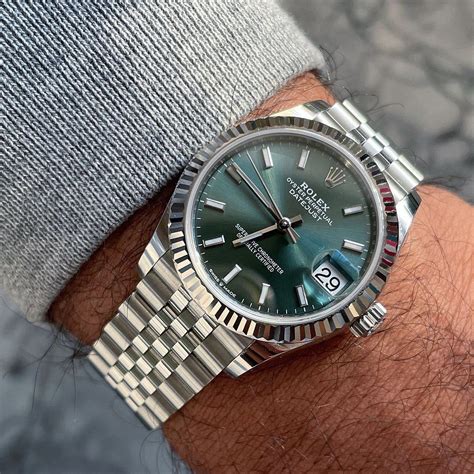 rolex datejust two tone green dial|2022 Rolex Datejust 41mm.